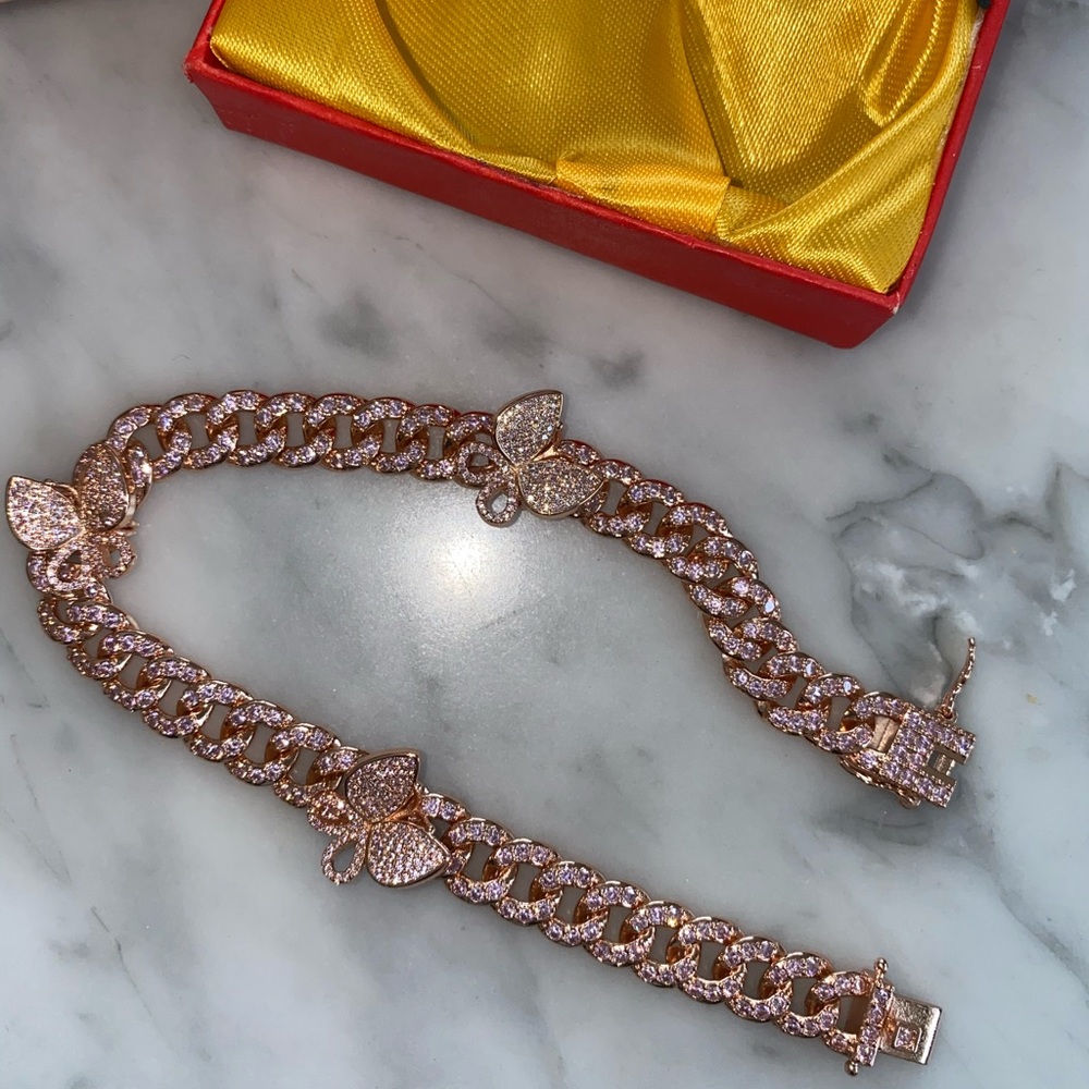 Rose gold anklet/ bracelet 25cm